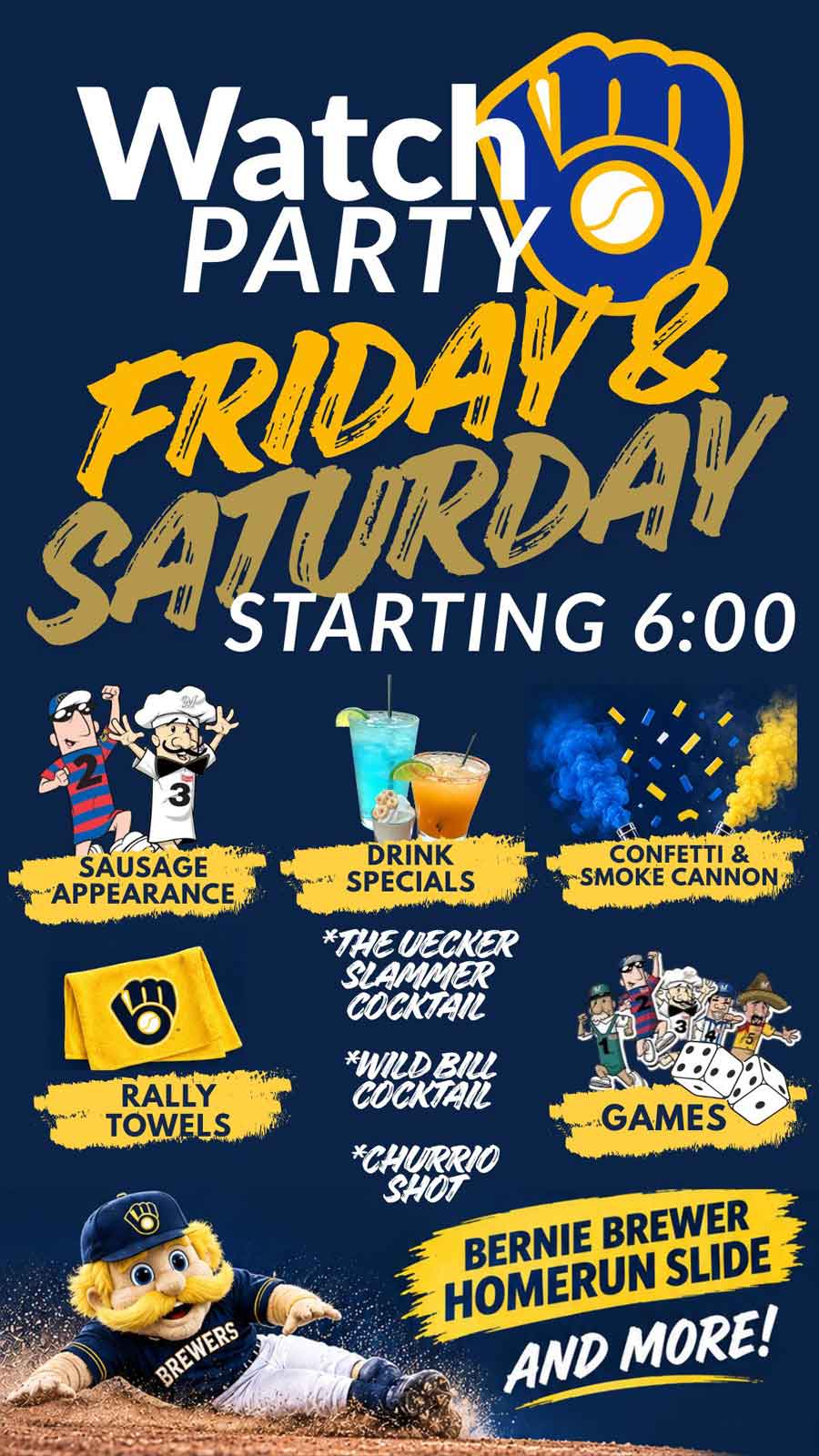 Social Haus Friday and Saturday Brewers watch parties