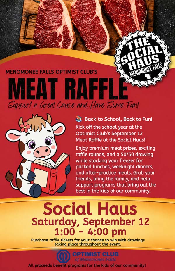 Social Haus Meat Raffle on Saturday September 12th starting at 1pm